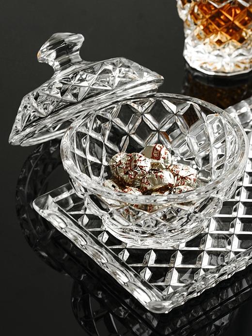 捷克进口BOHEMIA水晶玻璃碗沙拉碗碟 家用水果盘 欧式餐具甜品碗波西米亚钻石多用碗9.5cm 商品图5