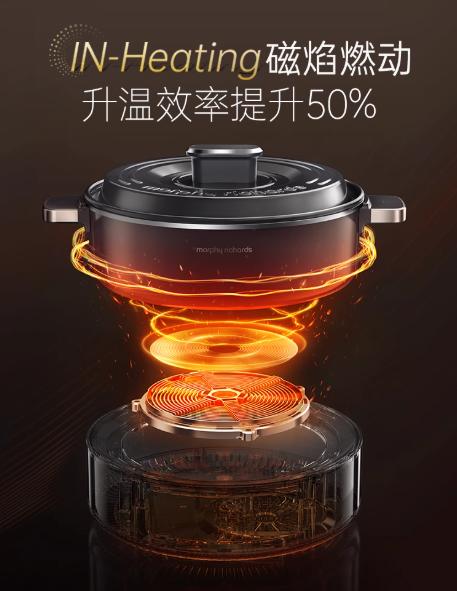 英国morphy摩飞MR89020涂层IH电热火锅（轻奢灰） 商品图3