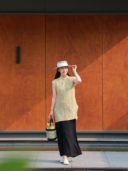 【抖音专属】新中式连衣裙（25707322-金银花） 商品图2