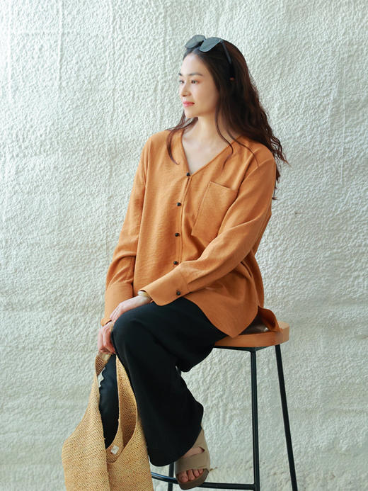 【抖音专属】新中式衬衣（25710298-郁金裙-结缘款） 商品图2