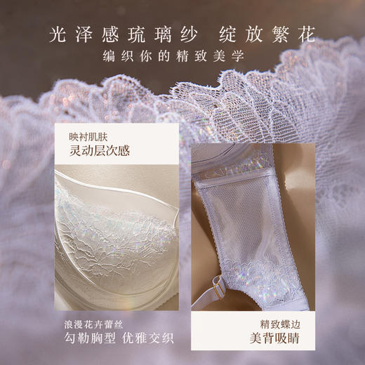 奶糖派琉璃纱分胸型调整型内衣女聚拢收副乳防下垂矫正外扩文胸罩 商品图1