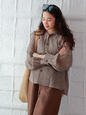 【抖音专属】新中式上衣（25710245-石莲褐-结缘款）