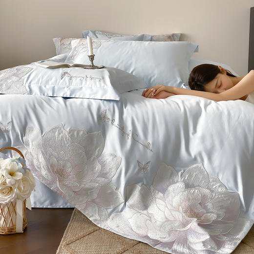 自然醒A类50支全棉刺绣四件套-雅花舒棉AN 商品图0