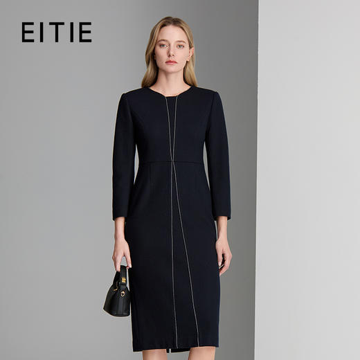 EITIE爱特爱经典前中破缝设计收腰显瘦连衣裙8407126 商品图0