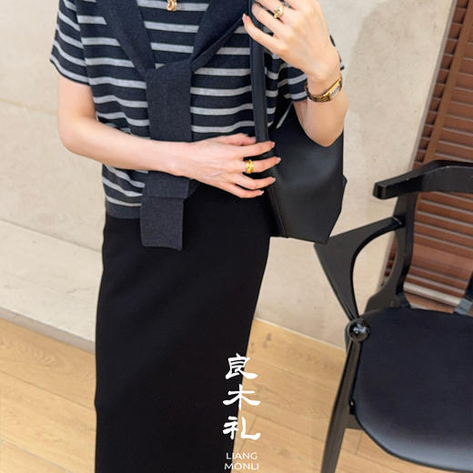 【特价不退不换】良木礼高腰直筒半裙（Q8160） 商品图2