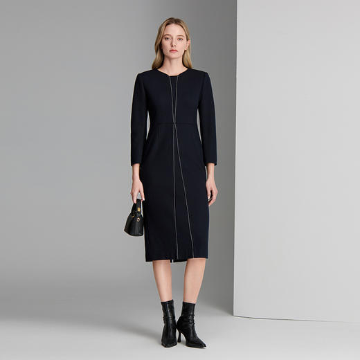 EITIE爱特爱经典前中破缝设计收腰显瘦连衣裙8407126 商品图1