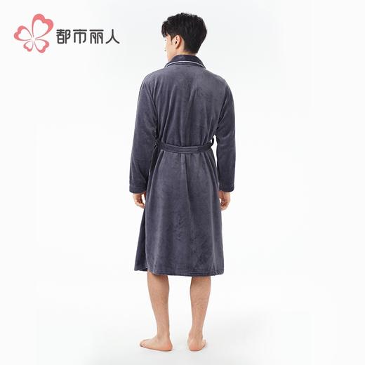 都市丽人都市锋尚男士法兰绒单件袍家居服厚款单件袍家居服FHH7A1 商品图3