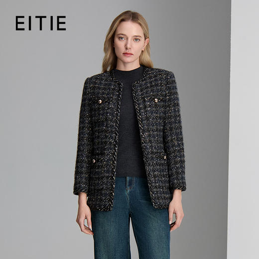 EITIE爱特爱重磅粗花呢外套摩登复古外套8403104 商品图0