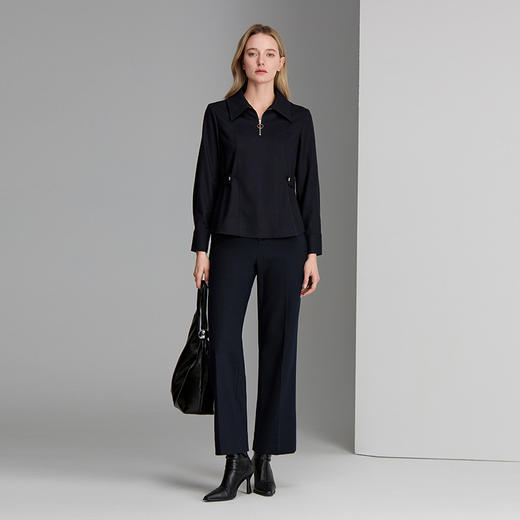 EITIE爱特爱POLO 领设计时尚年轻收腰显瘦小上衣8413106 商品图1