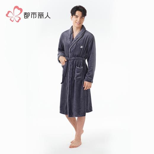 都市丽人都市锋尚男士法兰绒单件袍家居服厚款单件袍家居服FHH7A1 商品图2