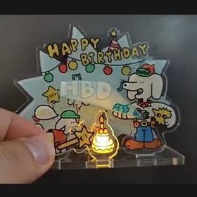 七口实验室丨生日快乐亚克力发光立牌