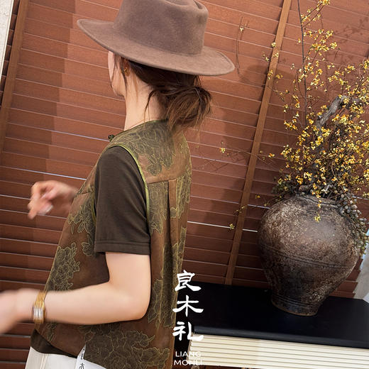 【不退不换】【预售7天】良木礼国风印花马甲（Q258495） 商品图1