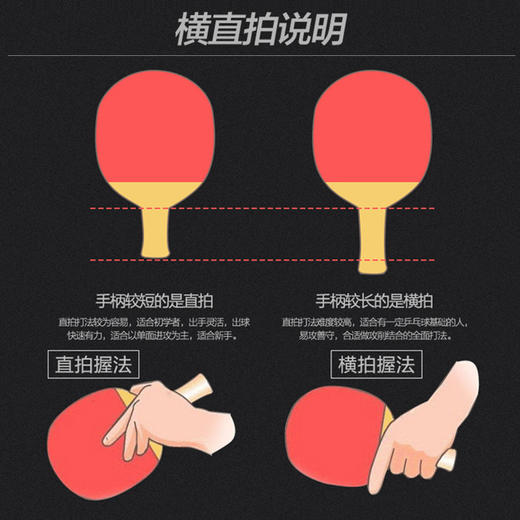 伟强三星乒乓球拍 横拍直拍耐打耐用乒乓球拍学生儿童训练比赛 商品图2