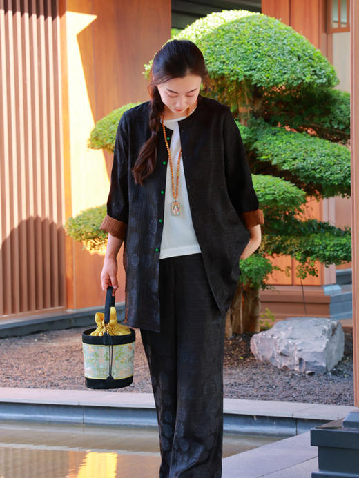 【抖音专属】新中式衬衣(20710384B-暮云-高定款) 商品图1