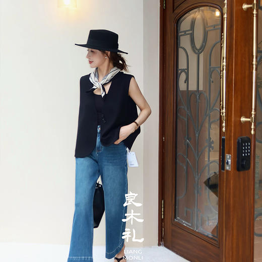 良木礼宽边牛仔裤（Q258376） 商品图1