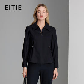EITIE爱特爱POLO 领设计时尚年轻收腰显瘦小上衣8413106