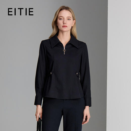 EITIE爱特爱POLO 领设计时尚年轻收腰显瘦小上衣8413106 商品图0