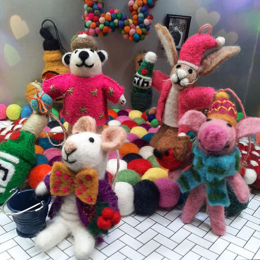 北京仓｜Felt So Good-Porky Noel-欢笑小猪 波基诺尔 羊毛毡 挂件［英国设计师］ 商品图1