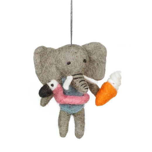 北京仓｜Felt So Good-Leila the Summer Elephant Sealife-夏日泳池小象 莱拉 羊毛毡 挂件［英国设计师］ 商品图4