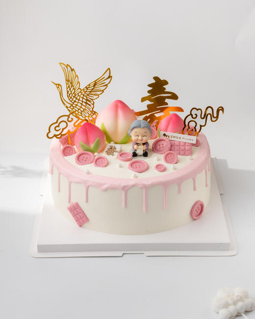 粉色祝寿微笑老太 商品图0