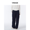 VIMAGE纬漫纪弯刀阔腿显瘦高腰慵懒舒适垂感休闲裤秋季新款V2405112 商品缩略图4