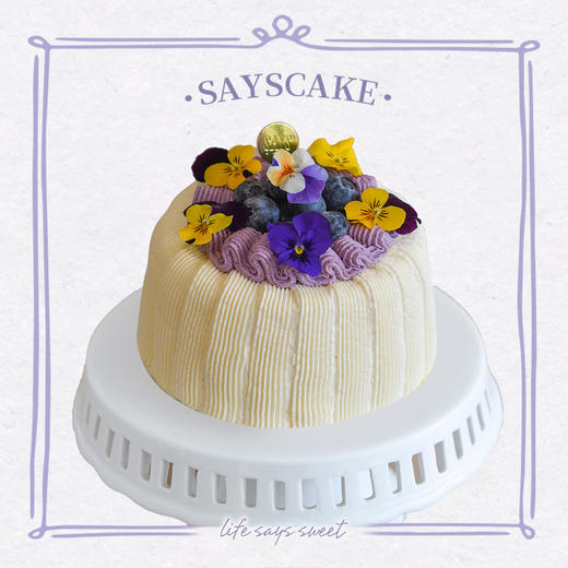 甜梦蓝莓花篮戚风 Blueberry chiffon cake 商品图0