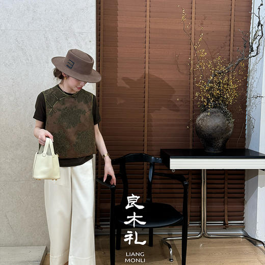 【不退不换】【预售7天】良木礼国风印花马甲（Q258495） 商品图0