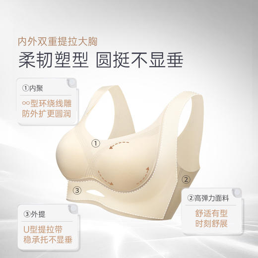 [线雕3.0PLUS]无痕大胸显小胸罩线雕3.0PLUS全罩杯无钢圈文胸 商品图1