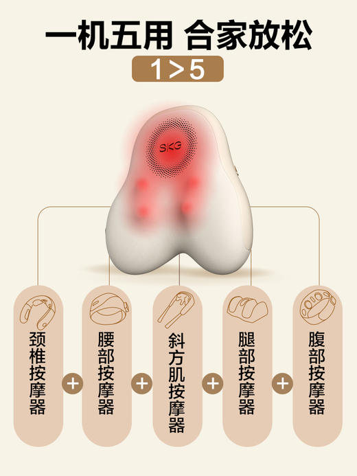 SKG T5-2豪华款 腰部按摩仪 王一博同款教师节礼物肩颈办公按摩器车载腰靠垫 商品图1