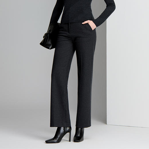 EITIE爱特爱高腰合体直筒修饰腿型显瘦保暖秋冬裤子8405104 商品图2