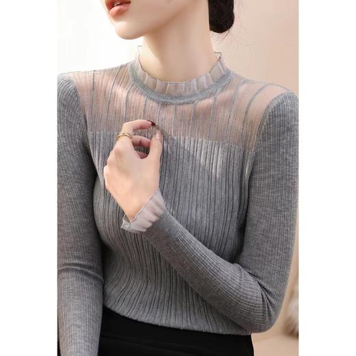 【顺心衫】莱赛尔25春秋法式花边领蕾丝长袖打底衫【81.6%莱赛尔18.4%锦纶】  H253090258 商品图1