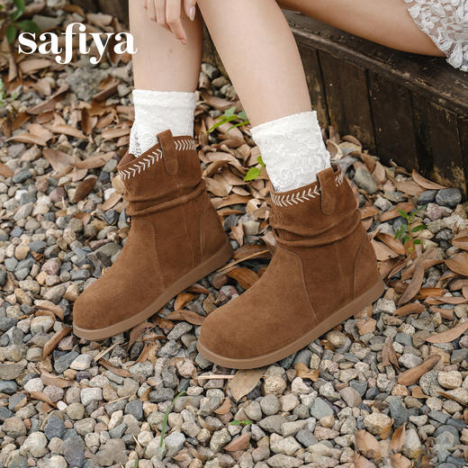 预售|Safiya/索菲娅2025秋冬美拉德套筒内增高休闲百搭复古西部堆堆靴SFD4116183 商品图4