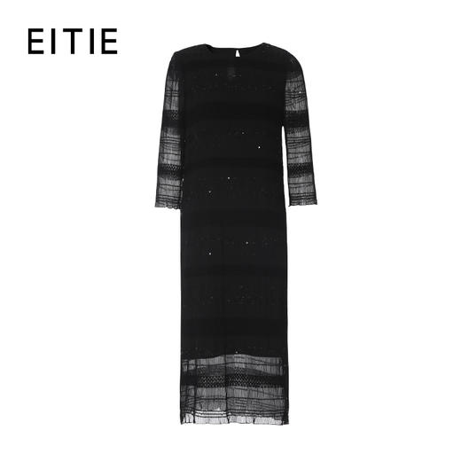 EITIE优雅温柔肌理感重工亮片压褶25年秋季新款连衣裙8307010 商品图6