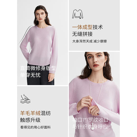 初棉圆领羊毛针织衫 | 柔软亲肤、贴合身形、穿着舒适不勒痕、日常通勤、休闲百搭【HZ】 商品图3