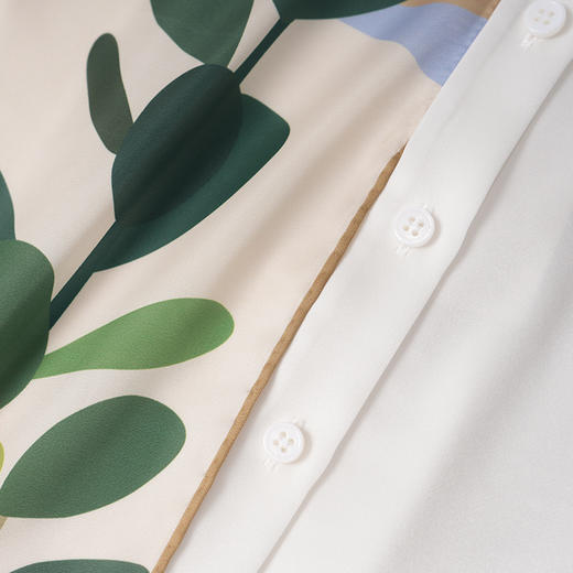 EITIE爱特爱印花丝巾拼接设计通勤年秋季新款衬衣8309005 商品图7