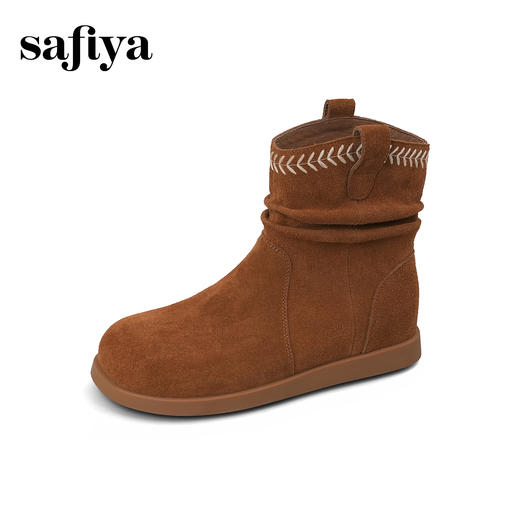 预售|Safiya/索菲娅2025秋冬美拉德套筒内增高休闲百搭复古西部堆堆靴SFD4116183 商品图6