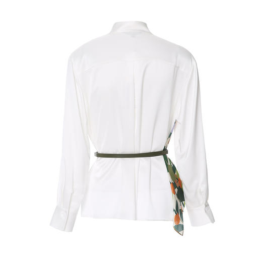 EITIE爱特爱印花丝巾拼接设计通勤年秋季新款衬衣8309005 商品图4