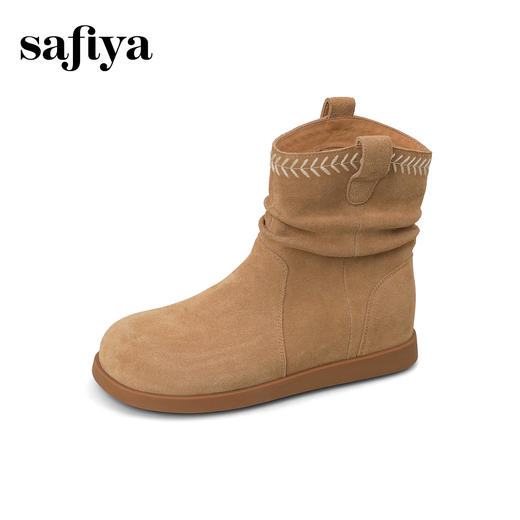 预售|Safiya/索菲娅2025秋冬美拉德套筒内增高休闲百搭复古西部堆堆靴SFD4116183 商品图7