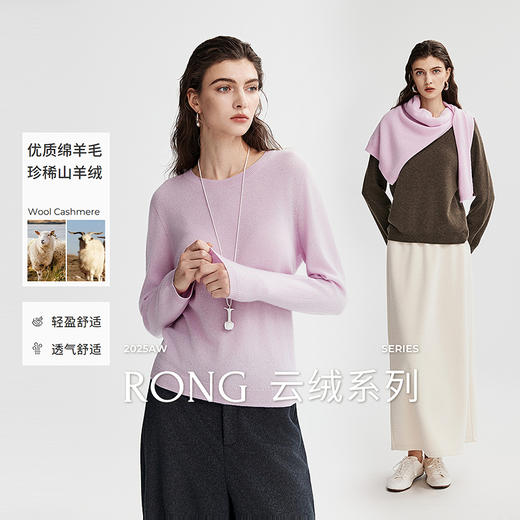 初棉圆领羊毛针织衫 | 柔软亲肤、贴合身形、穿着舒适不勒痕、日常通勤、休闲百搭【HZ】 商品图0