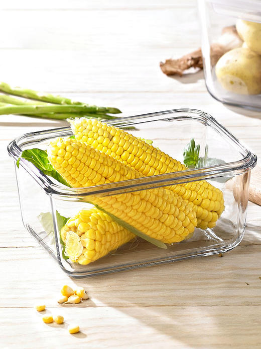 Glasslock手提大容量保鲜盒盖朗手提形密封罐红色3.7L 商品图5