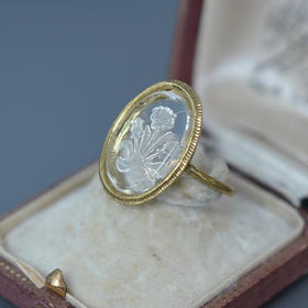 订购4周到｜Monshiro-rose-金色 玫瑰 水晶 戒指［日本设计师］