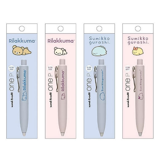 日本三菱SAN-X角落生物轻松熊小浓芯按动中性笔0.38mm黑笔炸虾 商品图0