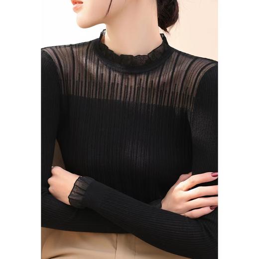 【顺心衫】莱赛尔25春秋法式花边领蕾丝长袖打底衫【81.6%莱赛尔18.4%锦纶】  H253090258 商品图2