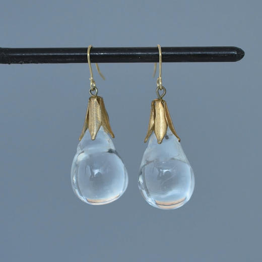 订购4周到｜Monshiro-drop-水晶 晨露 耳坠［日本设计师］ 商品图0