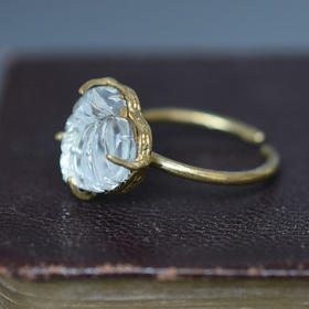 订购4周到｜Monshiro-rose-金色 山茱萸 水晶 戒指［日本设计师］