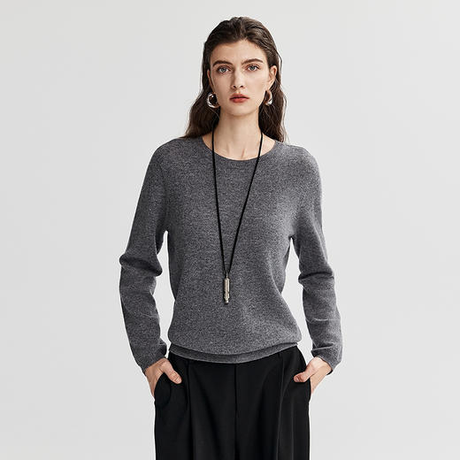 初棉圆领羊毛针织衫 | 柔软亲肤、贴合身形、穿着舒适不勒痕、日常通勤、休闲百搭【HZ】 商品图1