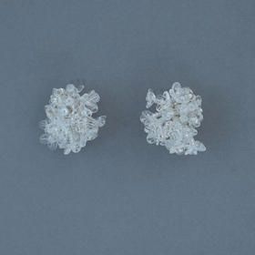 订购4周到｜Monshiro-annabelle-白色 安娜贝尔绣球 耳环［日本设计师］