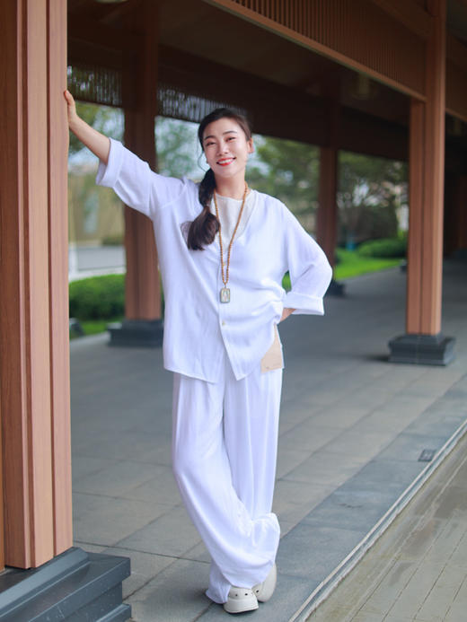 【线上专属】何日·阔腿裤（25809082-山矾） 商品图1