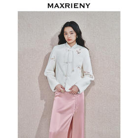 MAXRIENY2024冬新中式绣花复古气质女装立领冬季日常中国风外套(货号:MS85JA536)
