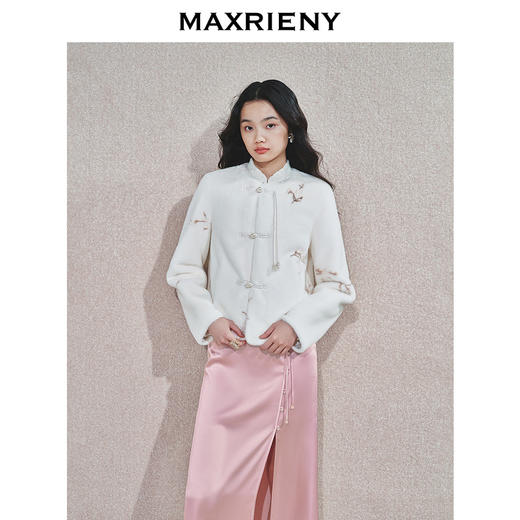 MAXRIENY2024冬新中式绣花复古气质女装立领冬季日常中国风外套(货号:MS85JA536) 商品图0